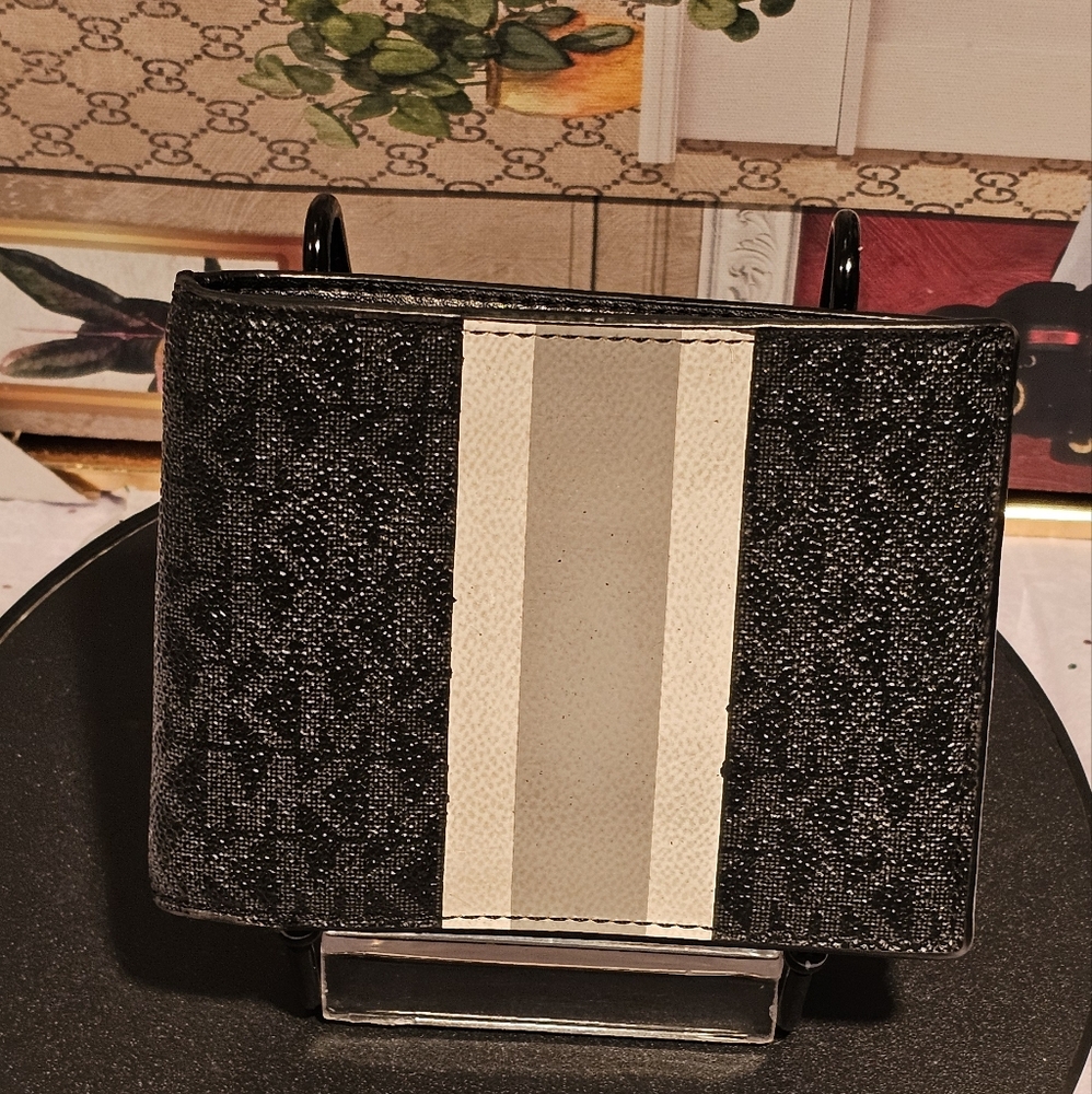 Michael Kors Signature Logo Stripe Bilfold Wallet
